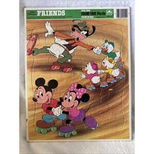 1985Vintage Disney Friends Golden Extra Thick Frame-Tray Puzzle, picture on Back